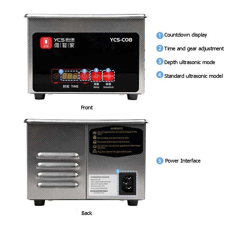 Mobile Tech Accessories - YCS YCS-C08 Ultrasonic Cleaning Machine Mobile